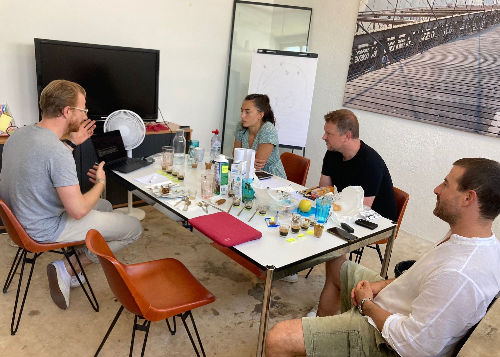 No Normal coffee paste prototype meeting