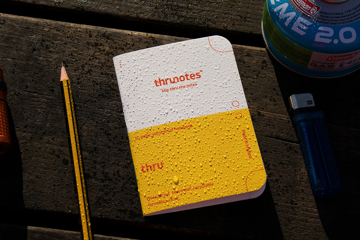 thrunotes waterproof tearproof thru-hiking notebook paper outdoors small lightweight sketch pad