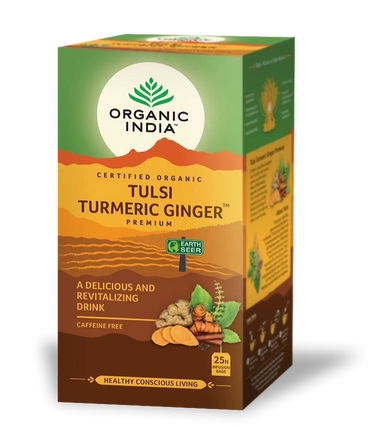 Infusion Tulsi Turmeric Ginger 25 sachets - Organic India - Halalaya