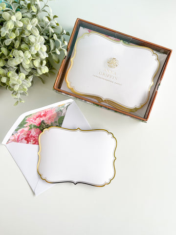 Blush and Rose Gold Foil Blank Note Cards