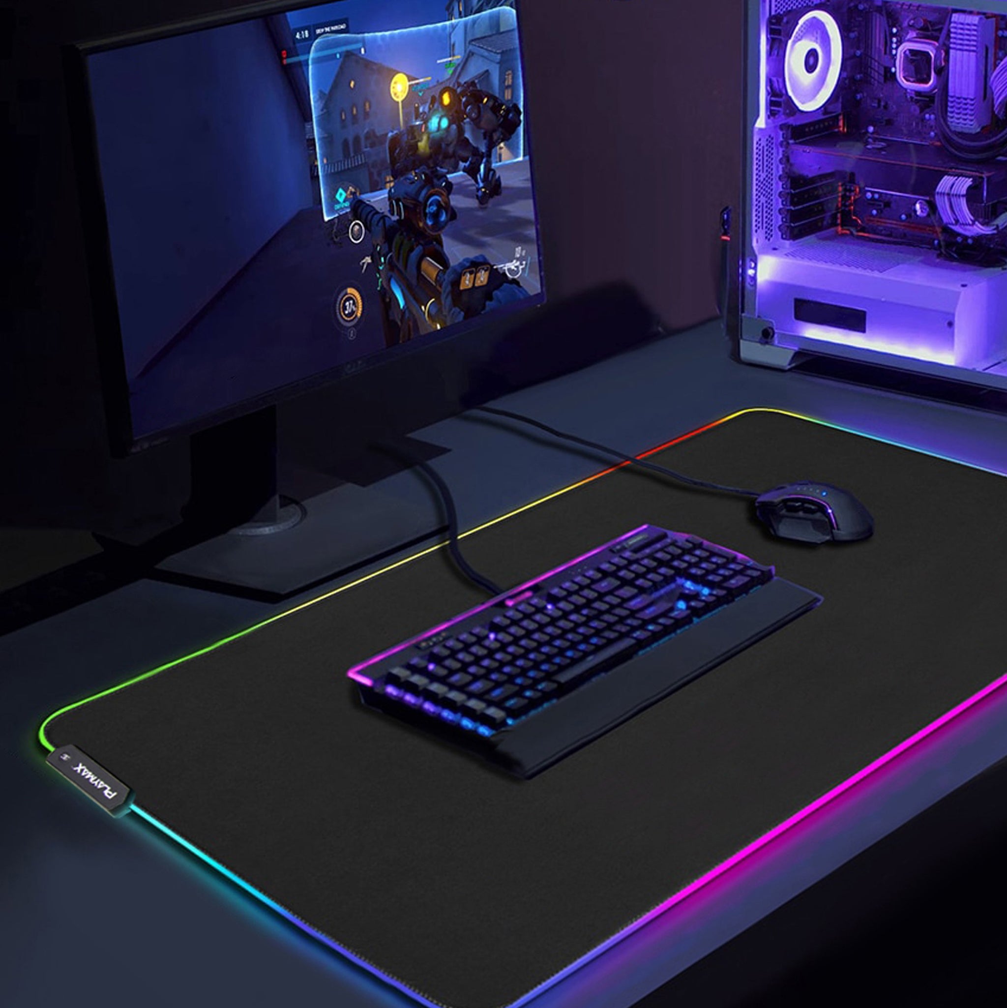 playmax surface x2 rgb gaming mouse pad