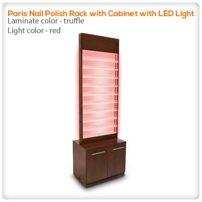 Paris Nail Polish Rack With Cabinet With Led Light