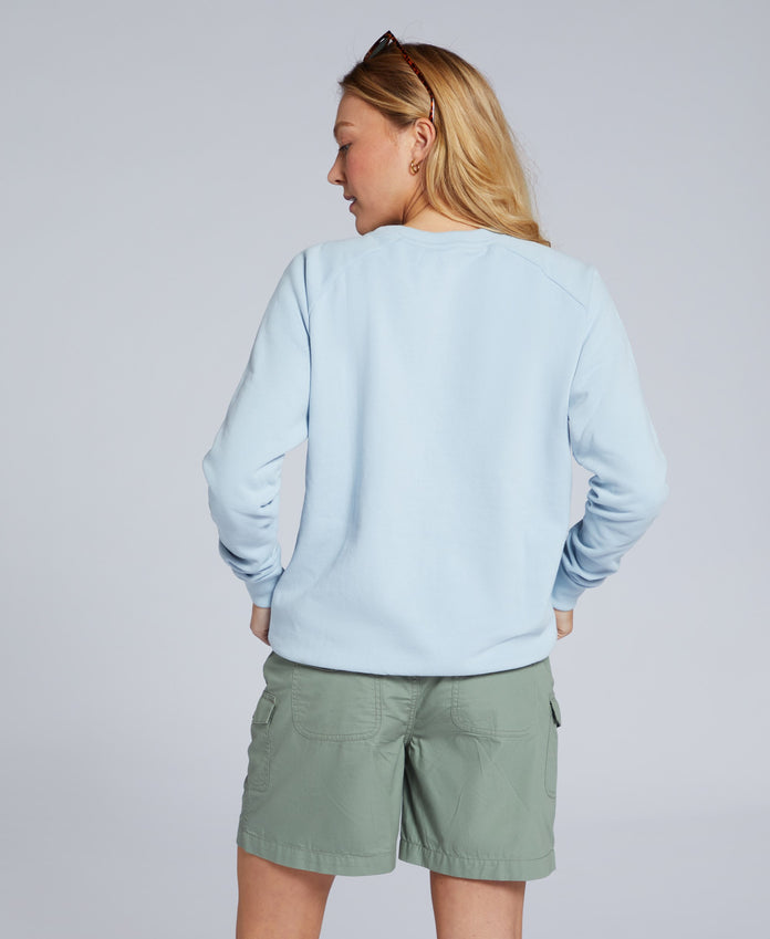 Mila Palm Womens Sweatshirt - Pale Blue