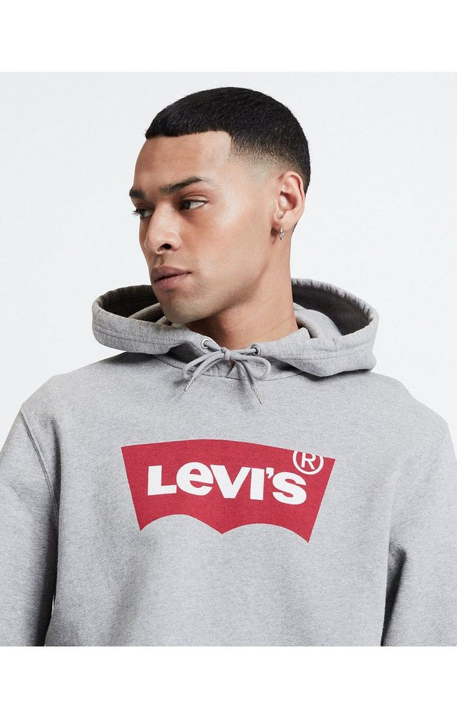 LEVI MENS GRAPHIC PULLOVER MIDTONE HEATHER GREY HOODIE – John's Stettler