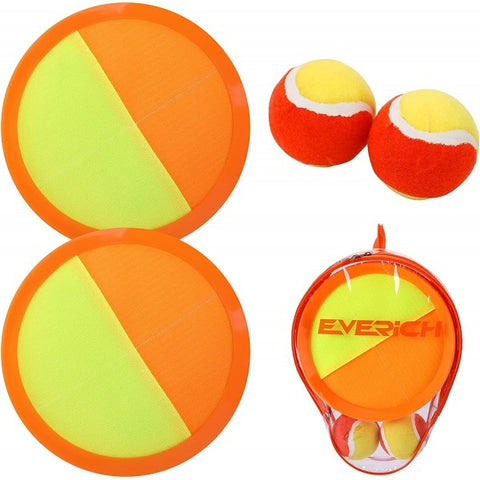 Toss and Catch Ball Set Paddle Ball and Catch Game for Kids Adults Beach Yard Lawn Outdoor Indoor 2 Sticky Paddles 2 Balls and 1 Bag