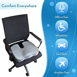 OTK Comfort Seat Cushion for Office Chair, Memory Foam Coccyx Cushion for Tailbone Pain, Car Seat Cushion with Carrying Handle Gray