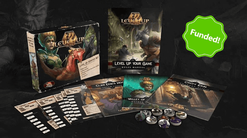 level up advanced 5th edition boxed starter set showing components