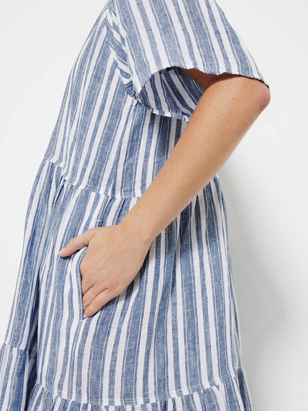 The Linen Flutter Sleeve Dress