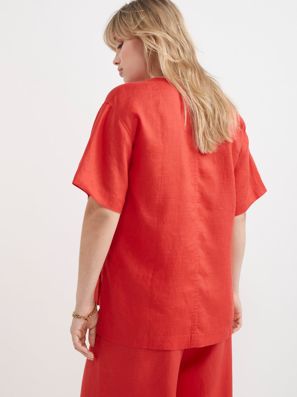 The Linen Short Sleeve Tunic Top