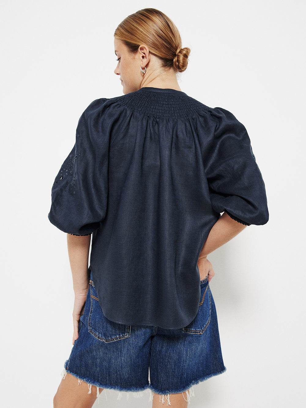 The Broderie Linen Top