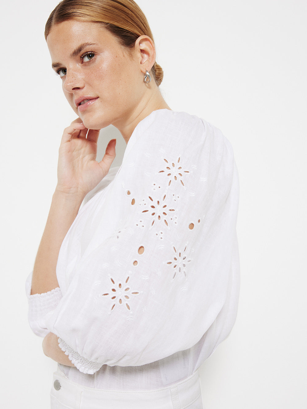 The Broderie Linen Top