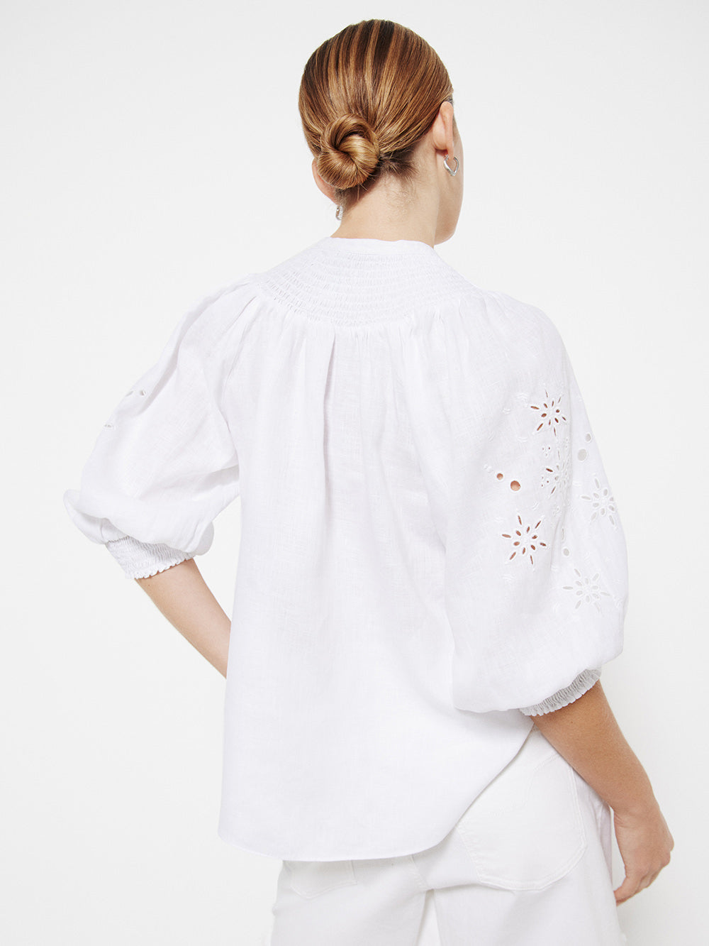 The Broderie Linen Top