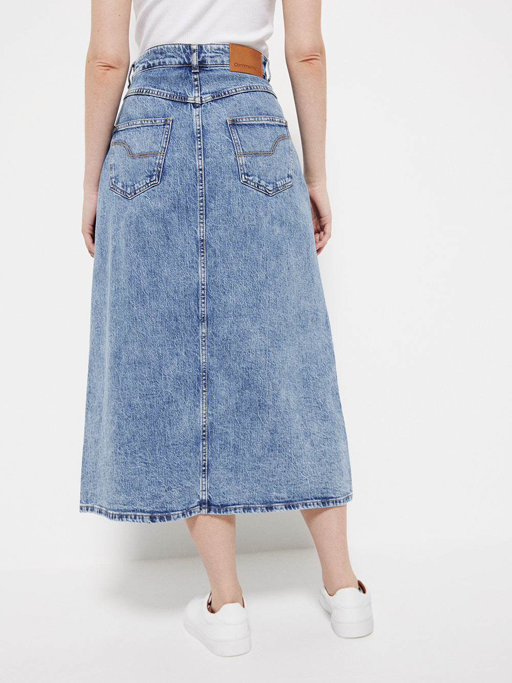 The A-Line Midi Denim Skirt