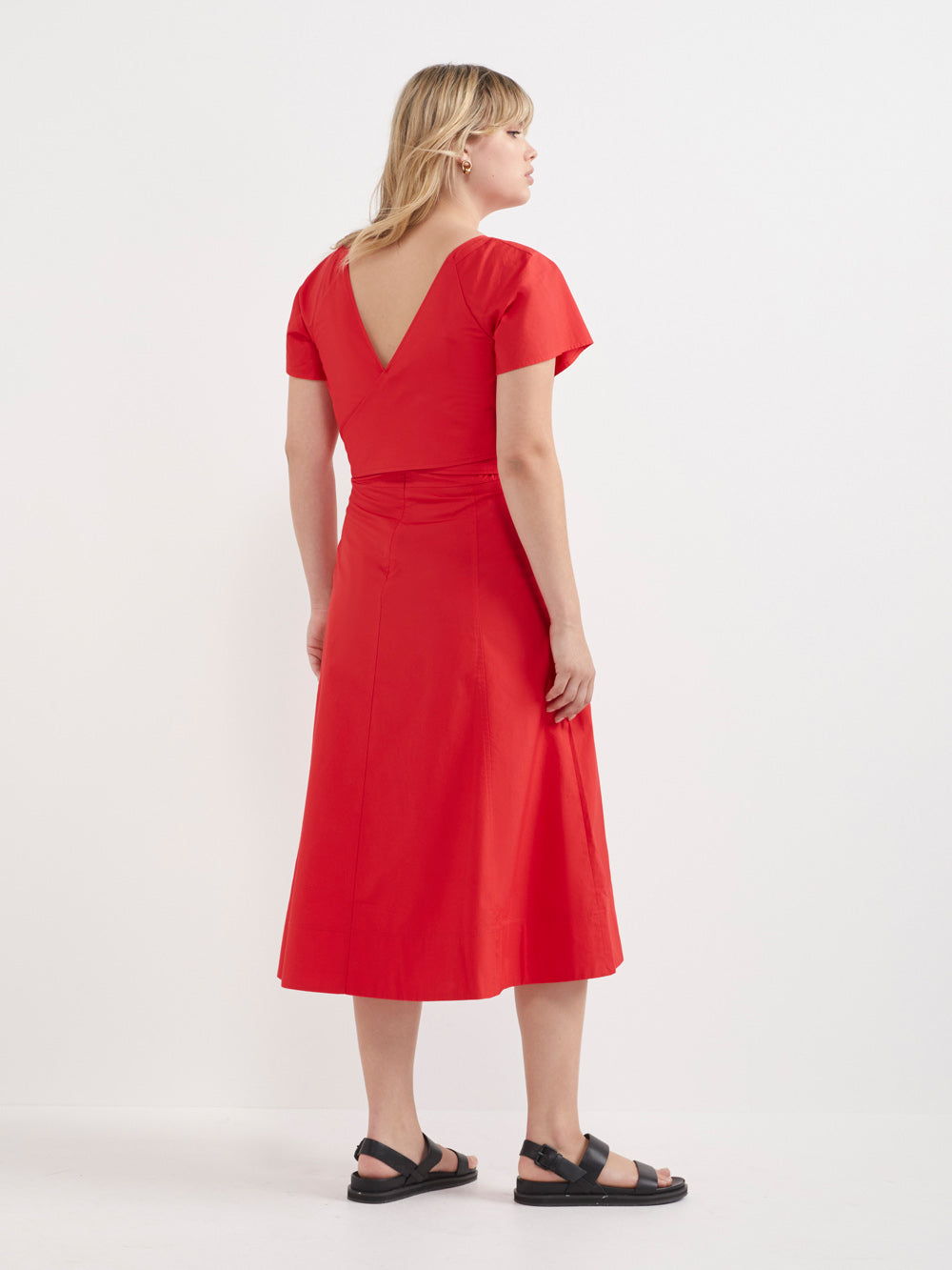 The Poplin Wrap Back Dress