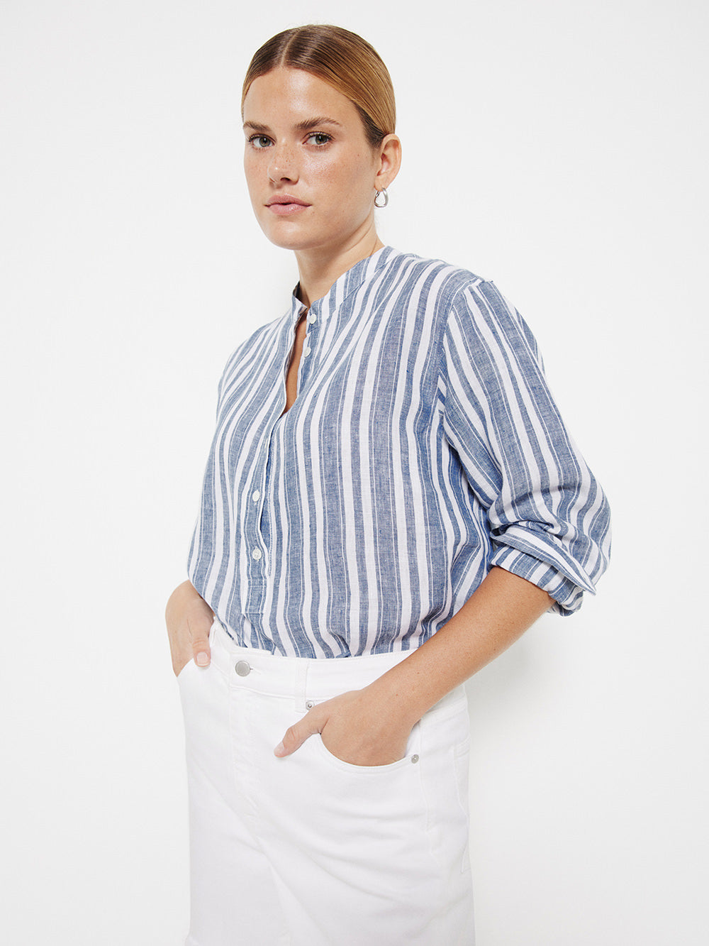 The Linen Stripe Tunic Shirt