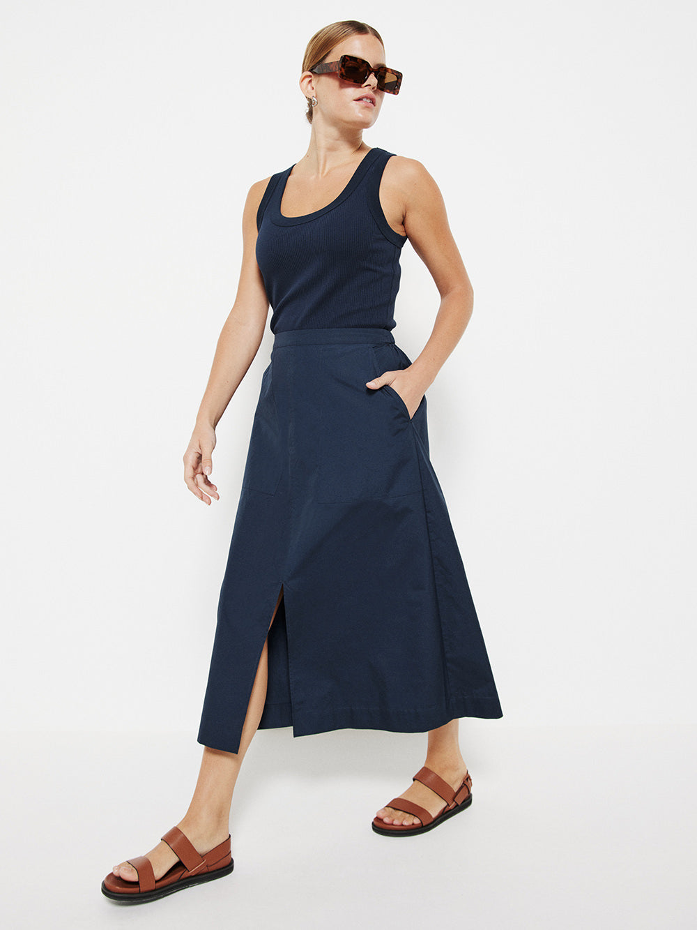 The Cotton Poplin A-Line Skirt