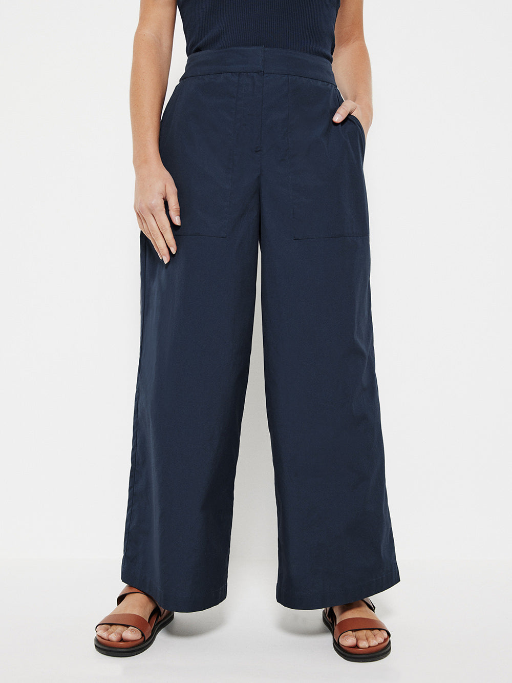 The Cotton Poplin Wide Leg Pant