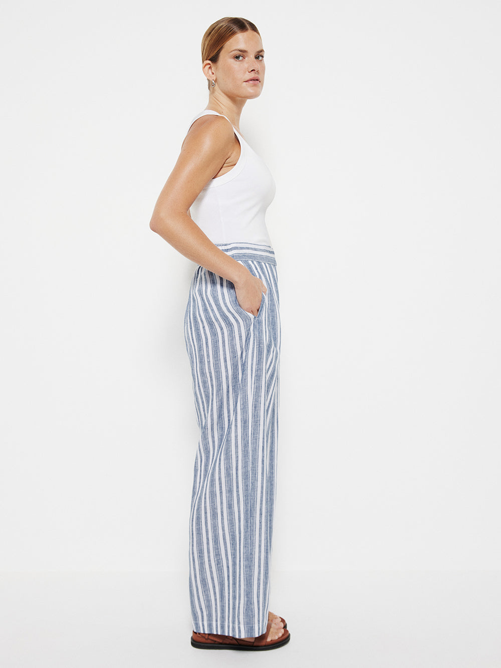 The Resort Stripe Linen Pant