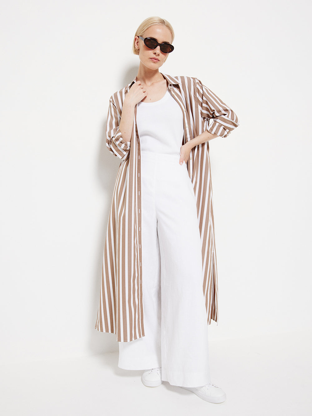 The Stripe Maxi Shirt Dress