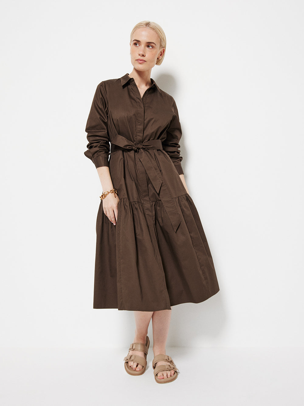 The Cotton Sateen Shirt Dress