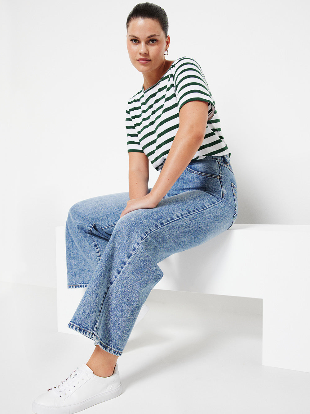 The Relaxed Side Split Stripe Tee