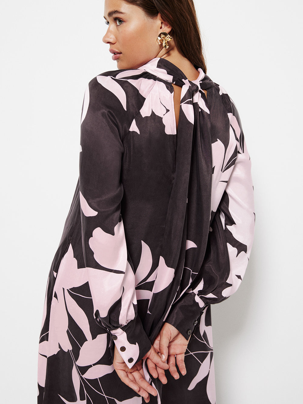 The Draped Floral Print Dress