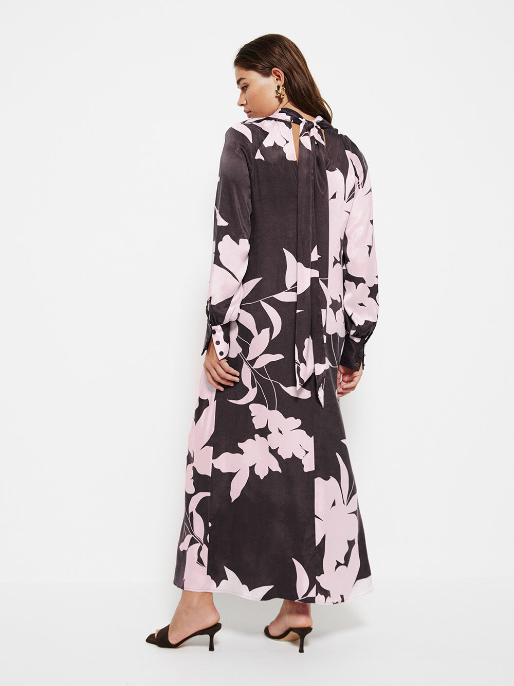 The Draped Floral Print Dress