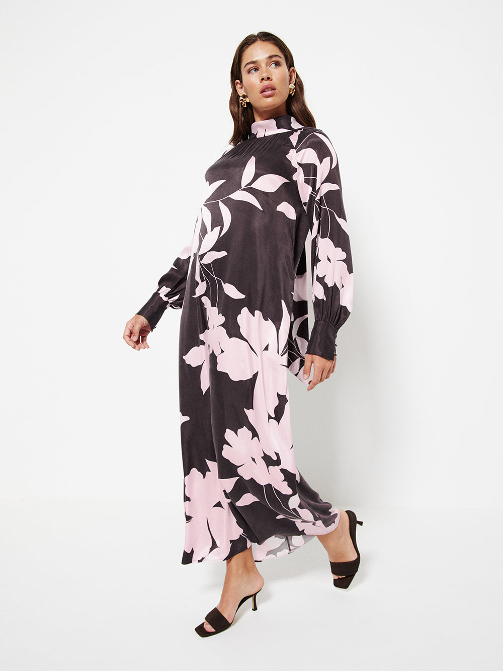 The Draped Floral Print Dress