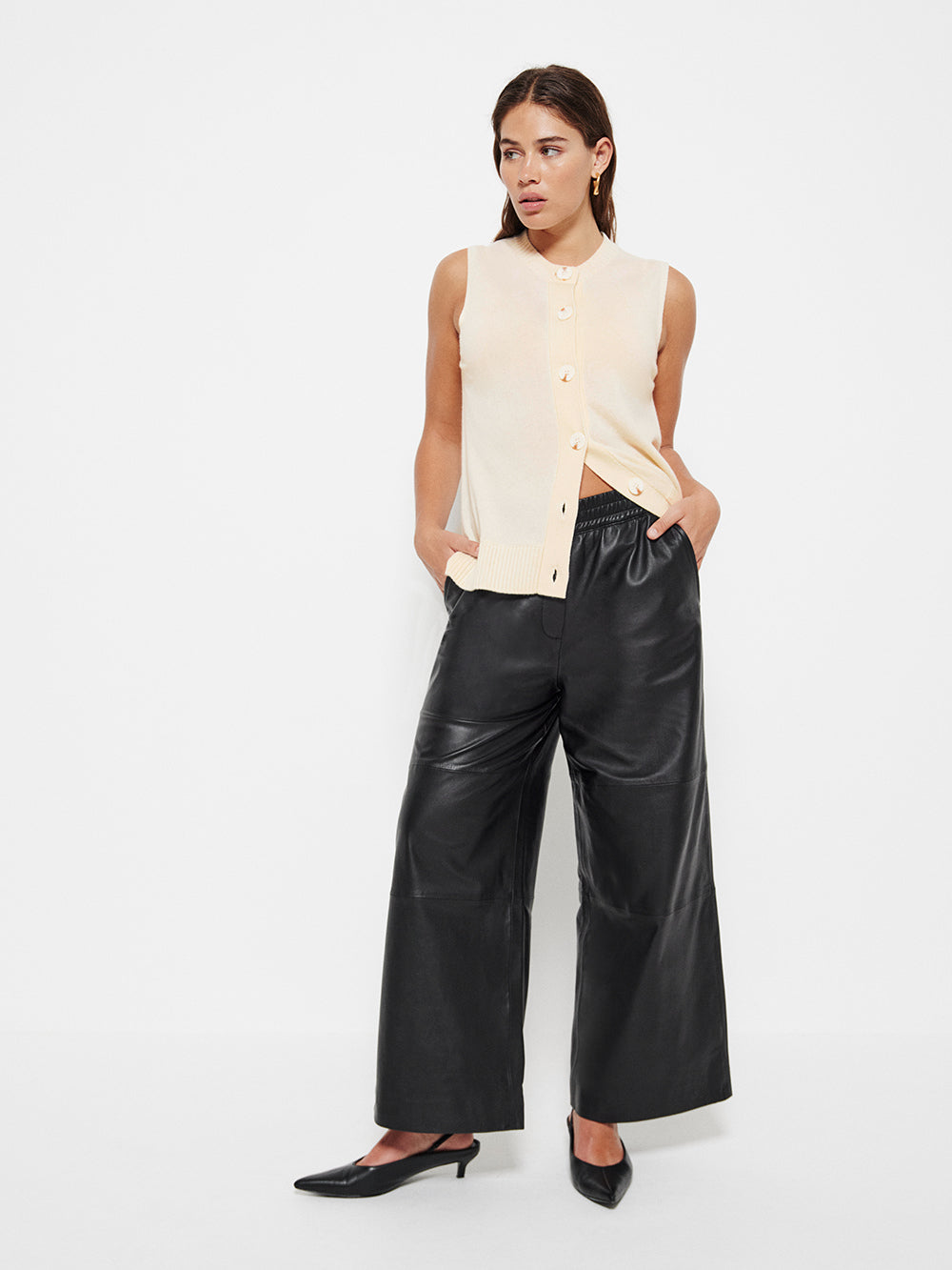 Leather Wide Leg Pant