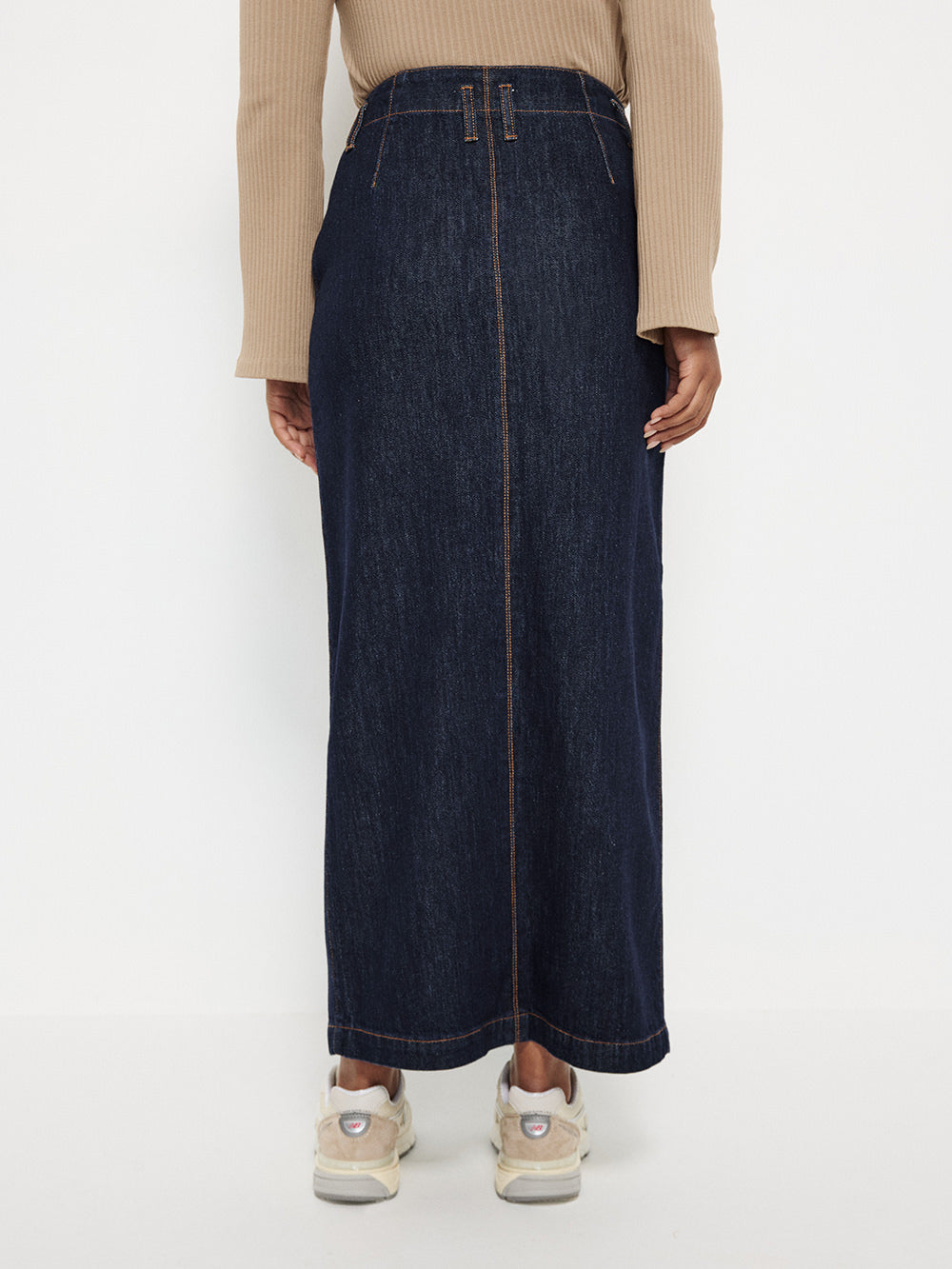 Raw Denim Maxi Skirt