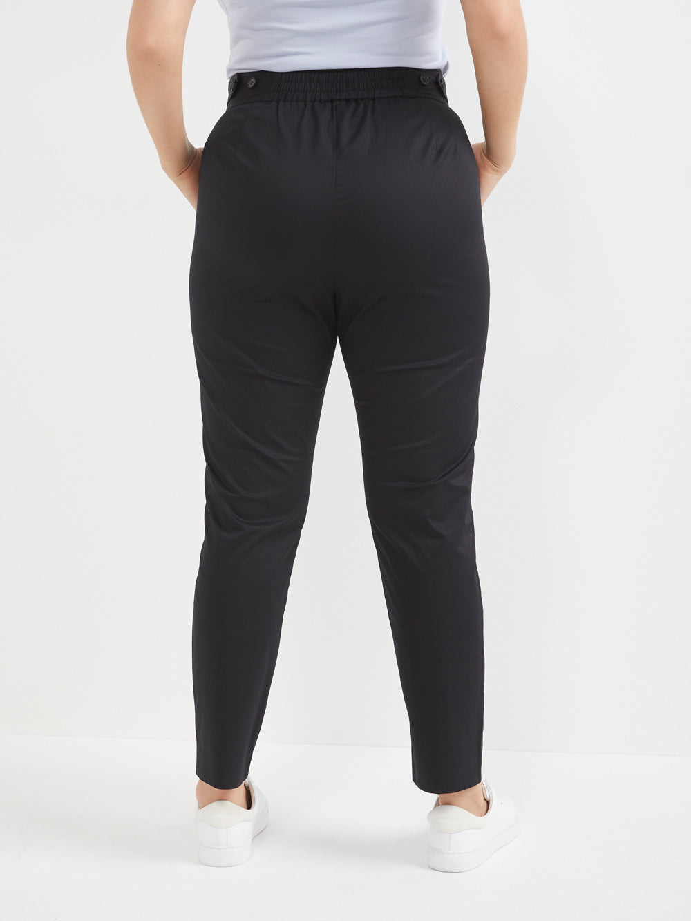 Buy BLACK TAPERED PLUS SIZE TROUSER for Women Online in India