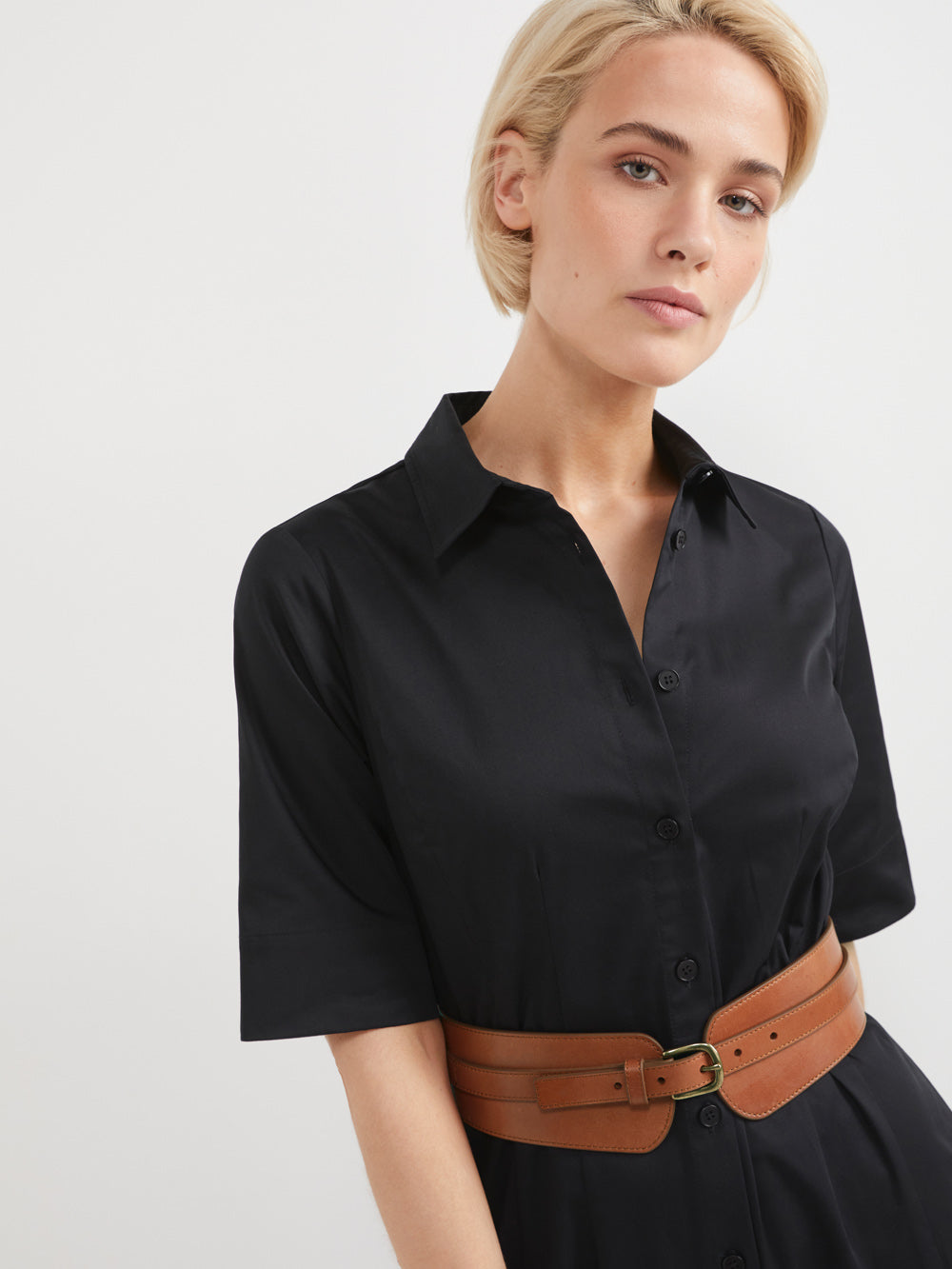 The Stretch Cotton Shirt Dress