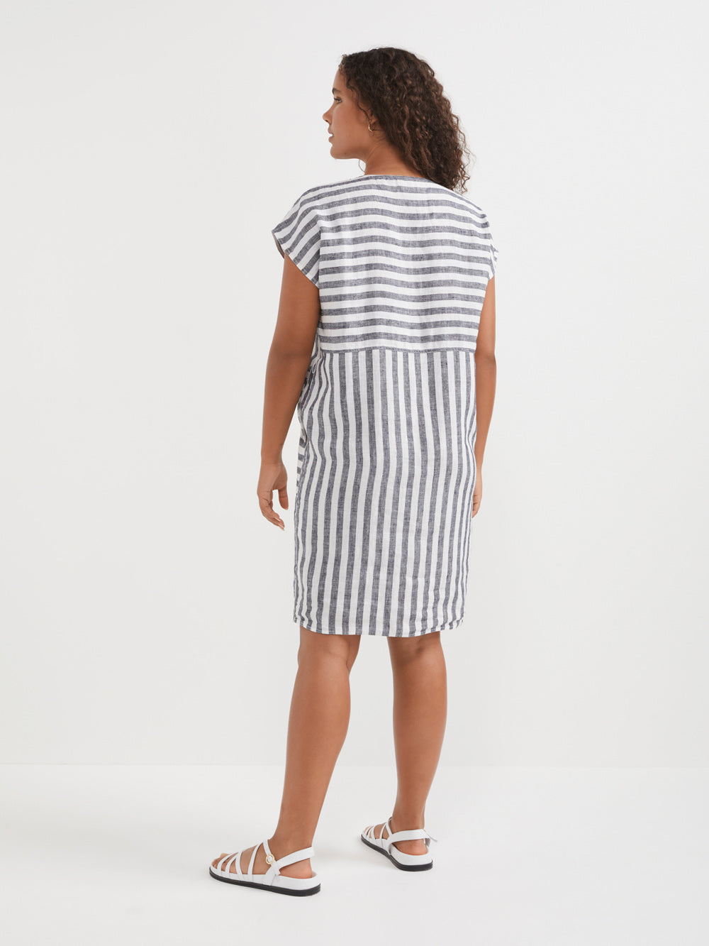 The Washed Linen Stripe Dress