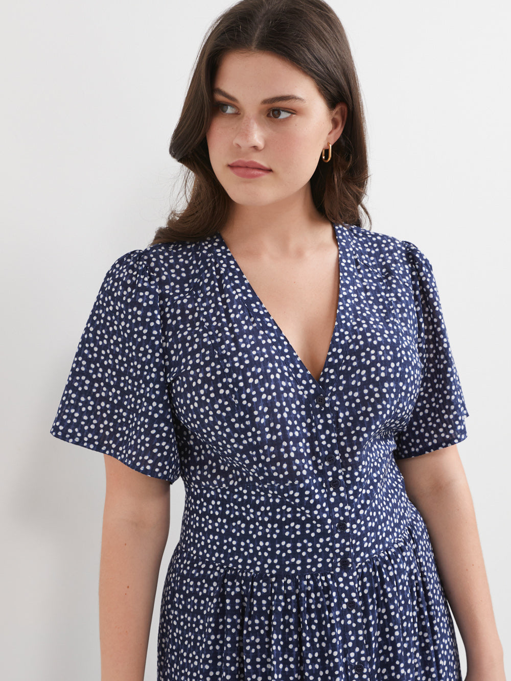 The Button Front Print Tea Dress