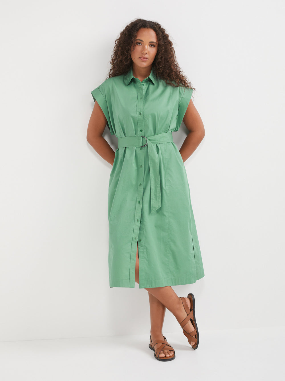 The Cotton Sateen Shirt Dress