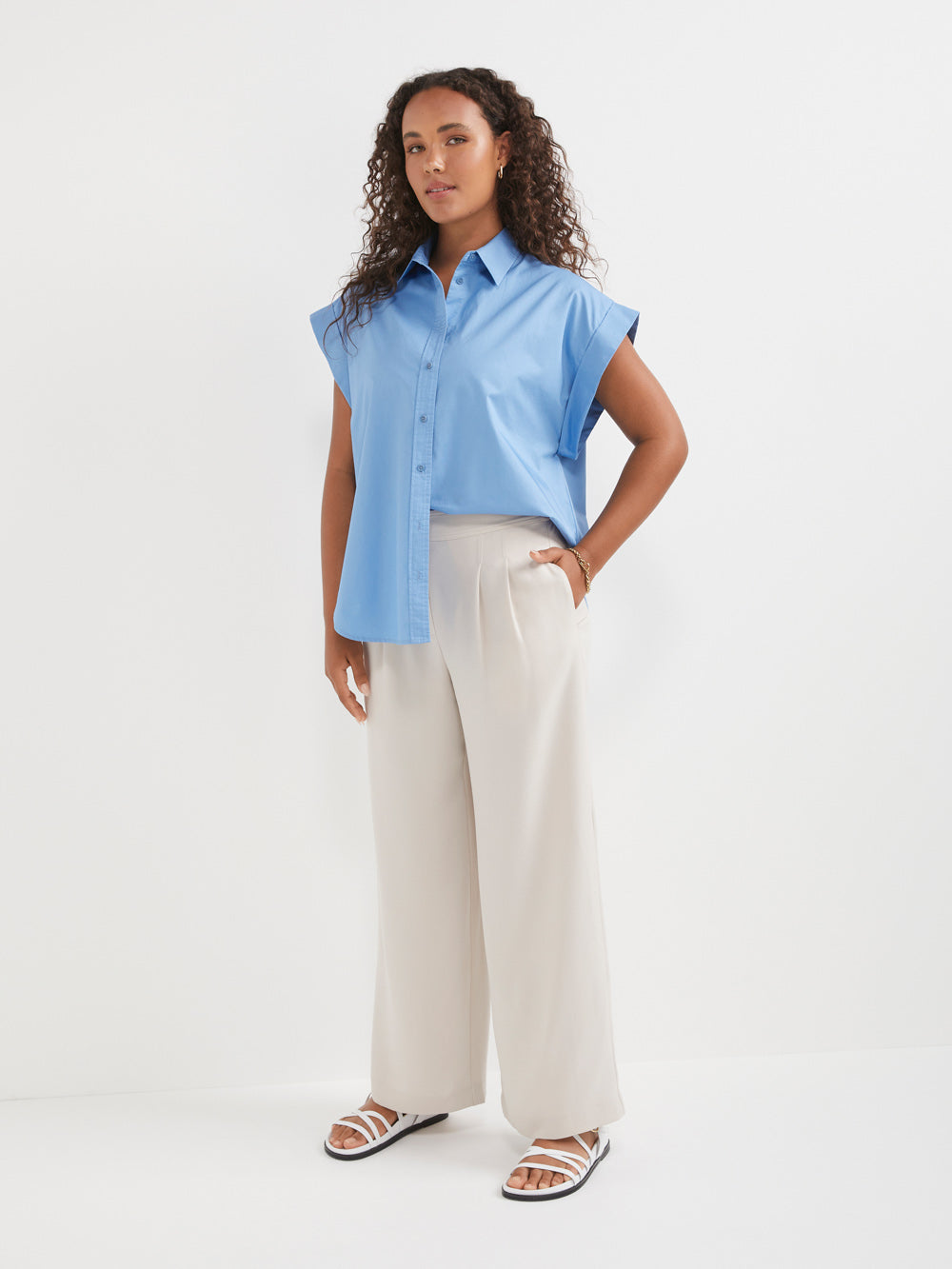 The Cotton Sateen Cuff Shirt