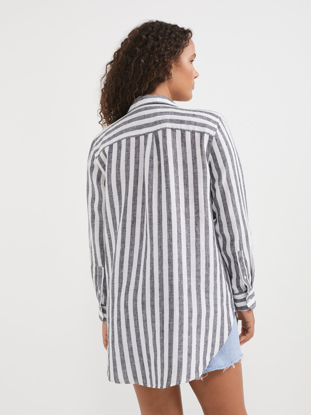 The Stripe Linen Longline Shirt