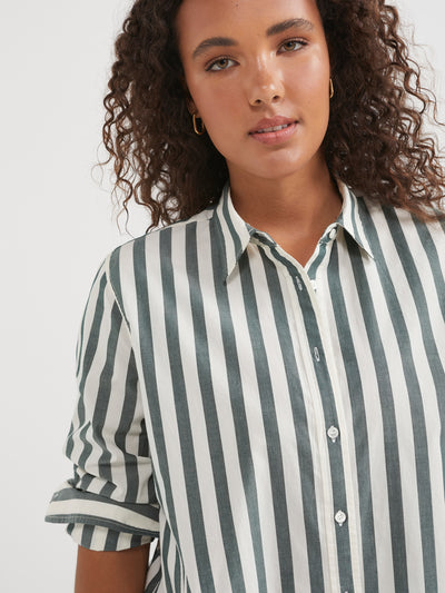 The Cotton Poplin Stripe Shirt - Commonry