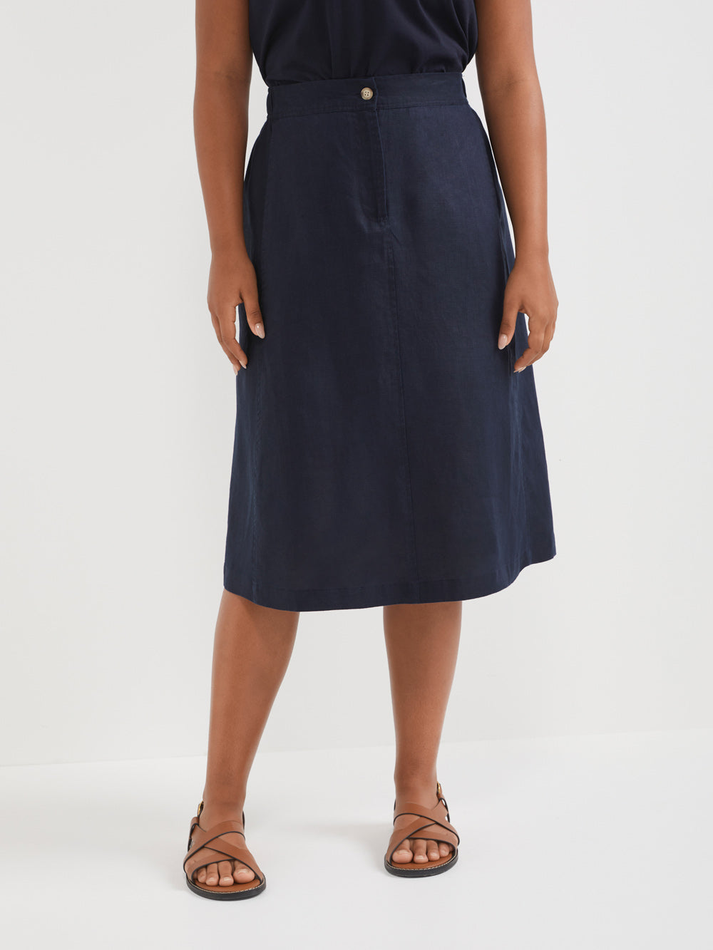 The Washed Linen A-Line Skirt