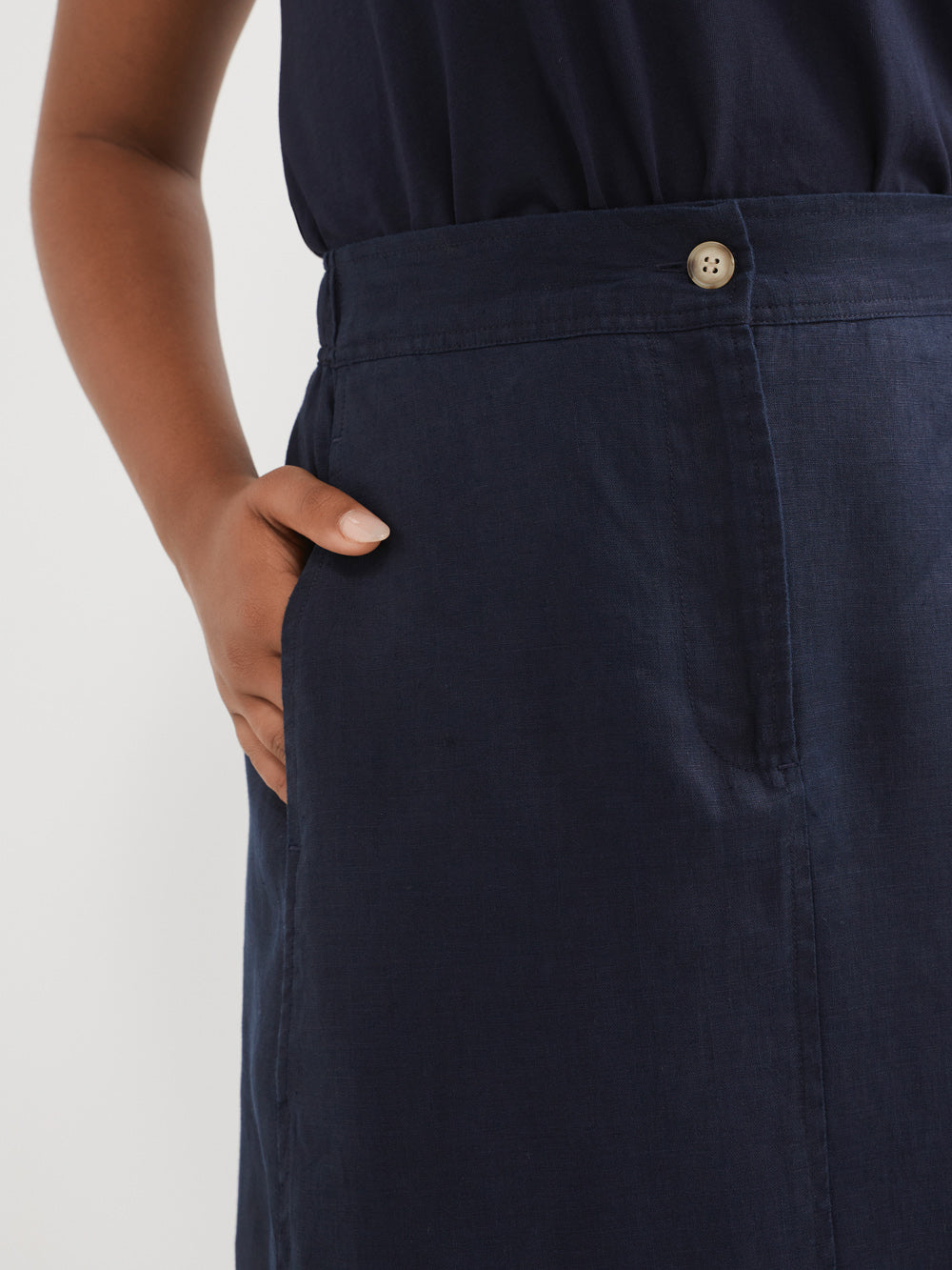 The Washed Linen A-Line Skirt