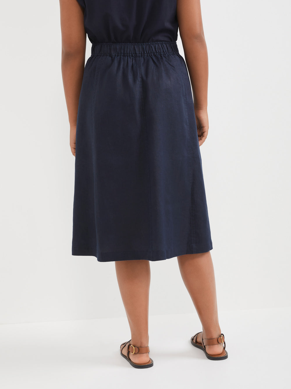 The Washed Linen A-Line Skirt