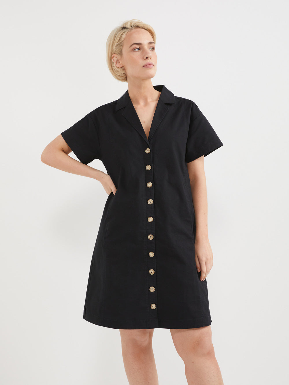 The Stretch Cotton Canvas Shirt Dress