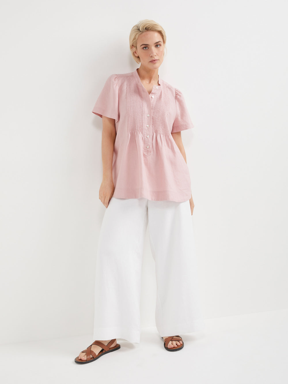 The Linen Pintuck Top