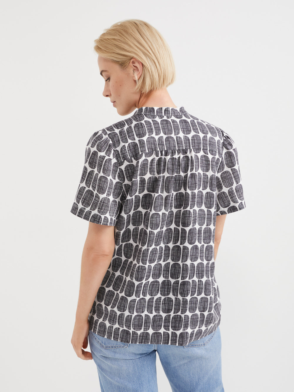 The Etched Print Linen Top