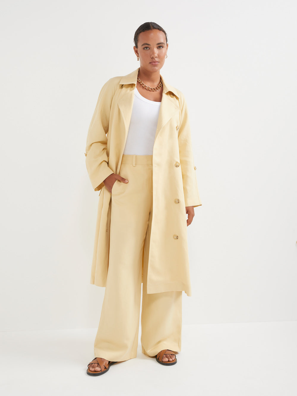 The Linen Blend Statement Trench