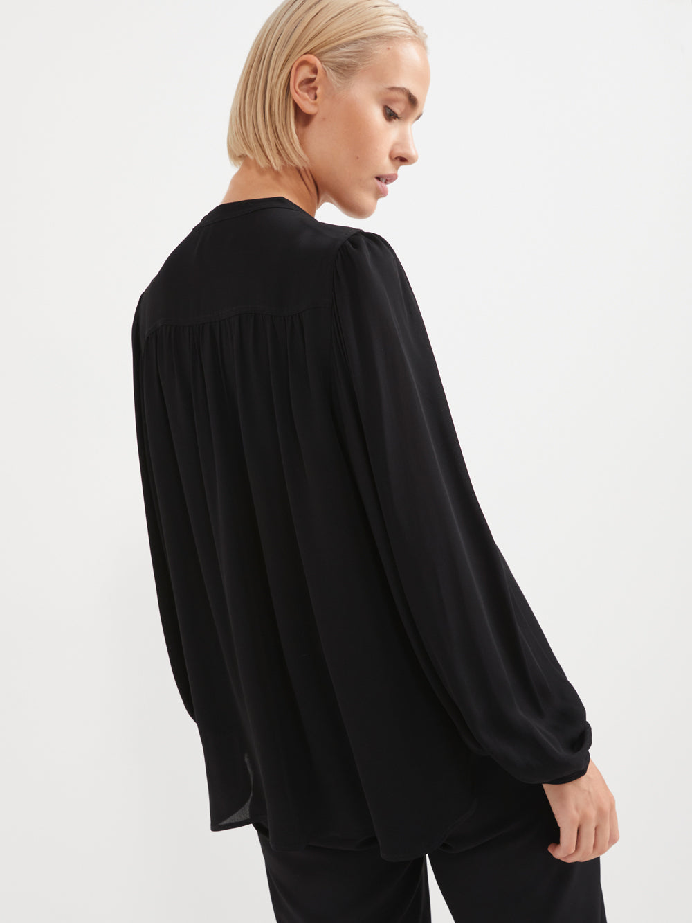 The Half Placket Draped Top