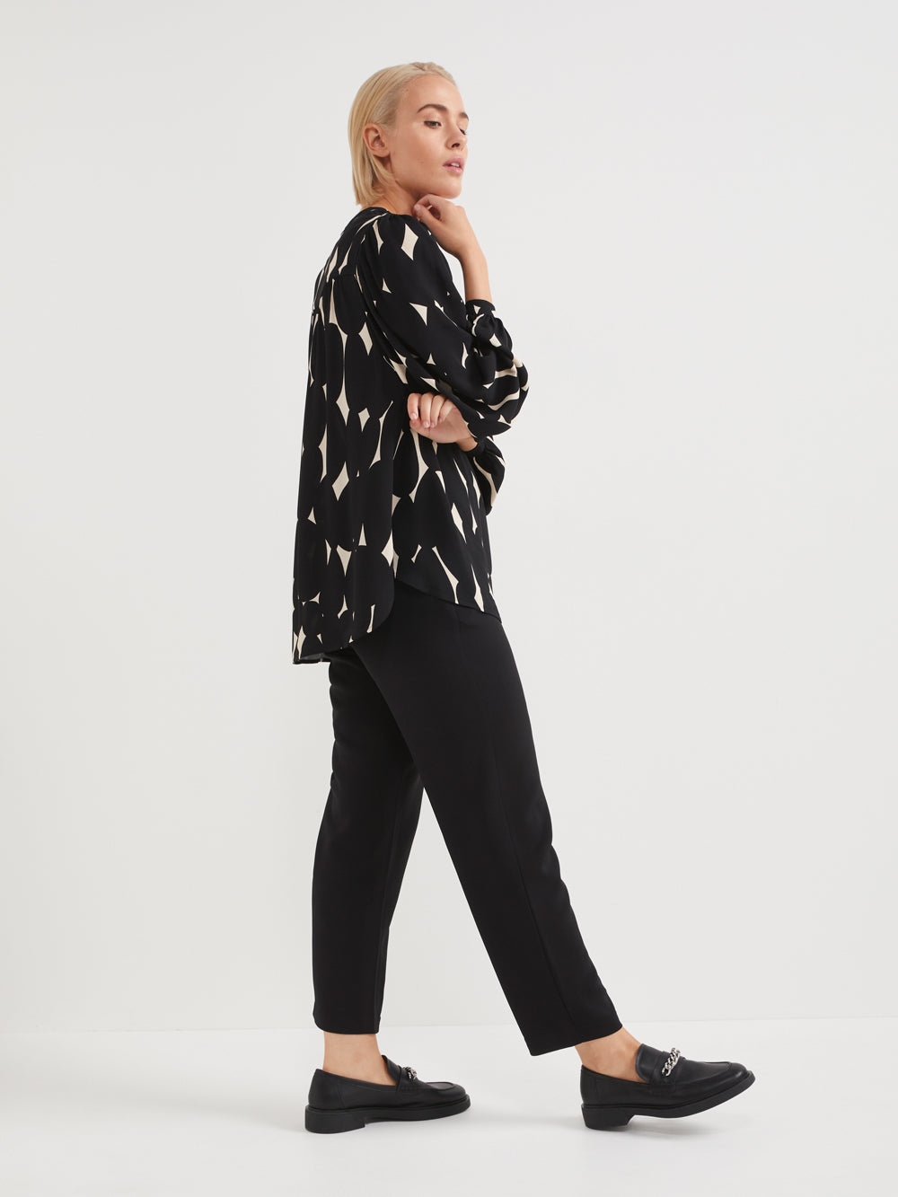 Half Placket Draped Top