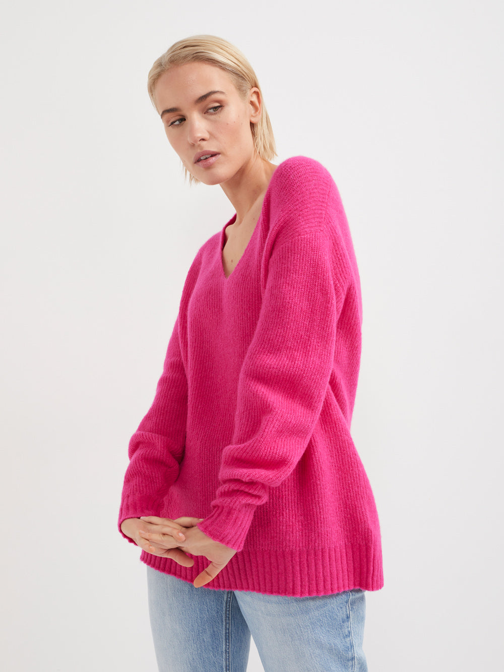 The Cardigan Stitch V Neck Pullover