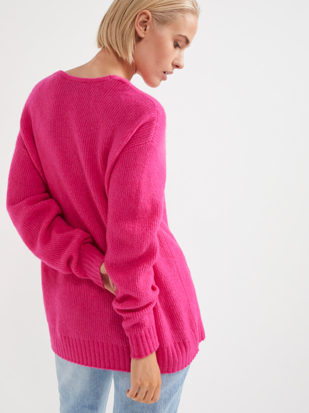 The Cardigan Stitch V Neck Pullover