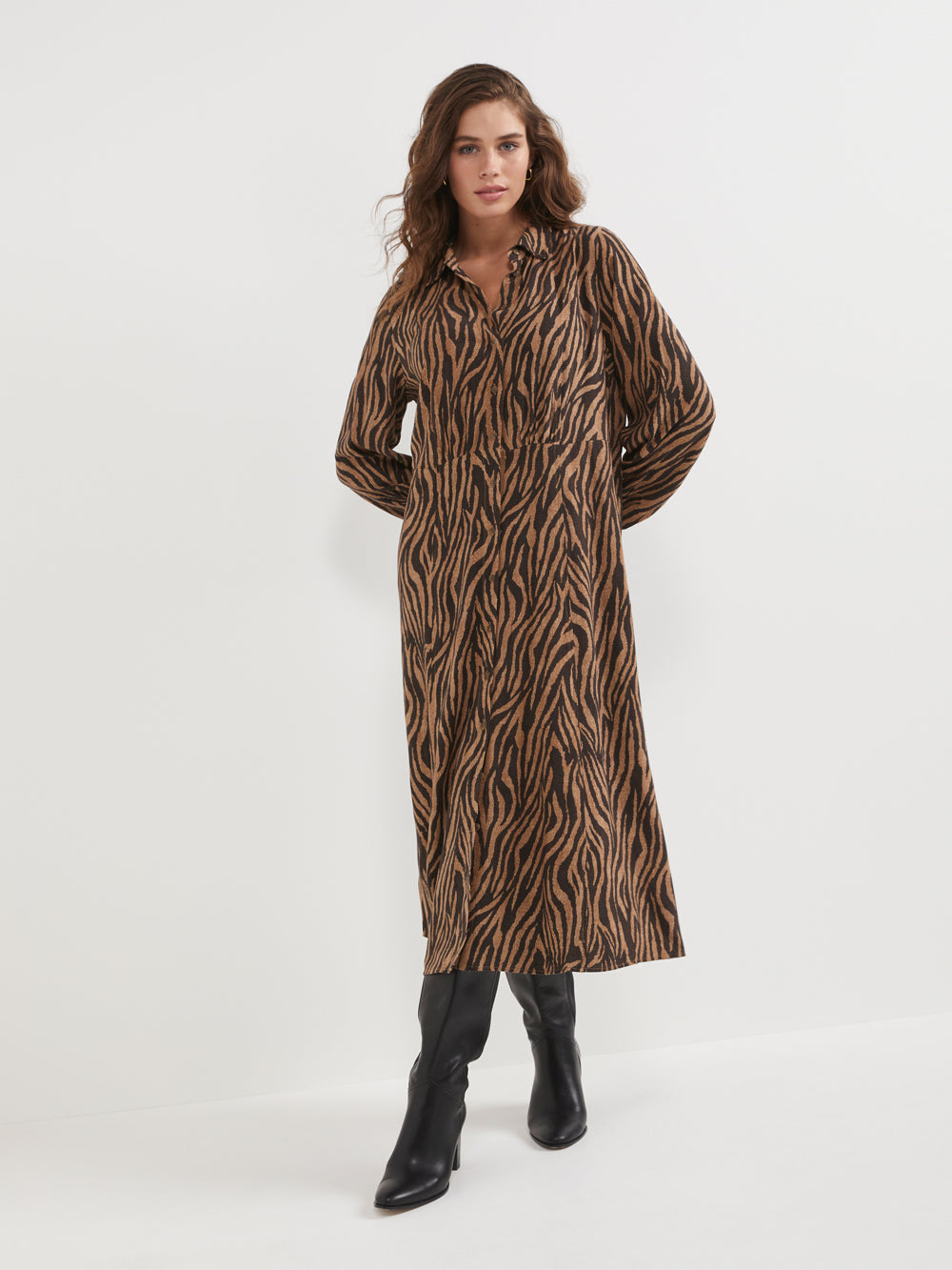 The Tiger Print Shirt Dress